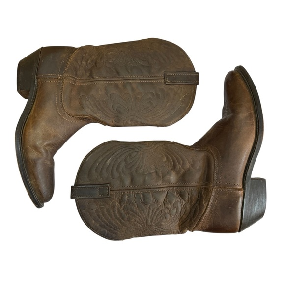 Women’s Brown Leather Western Cowboy Boots Size 8.5M - Picture 5 of 10